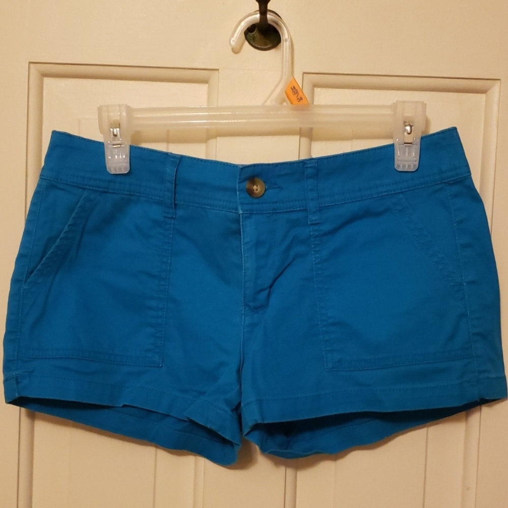Bright blue shorts